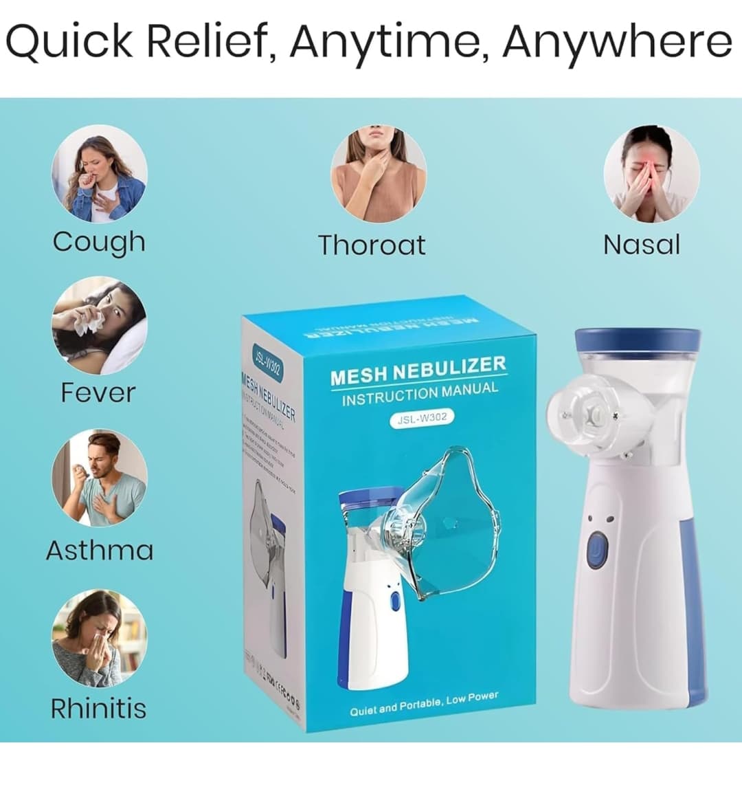 Mesh Portable Handheld Inhaler & Nebuliser Device for Adults & Children