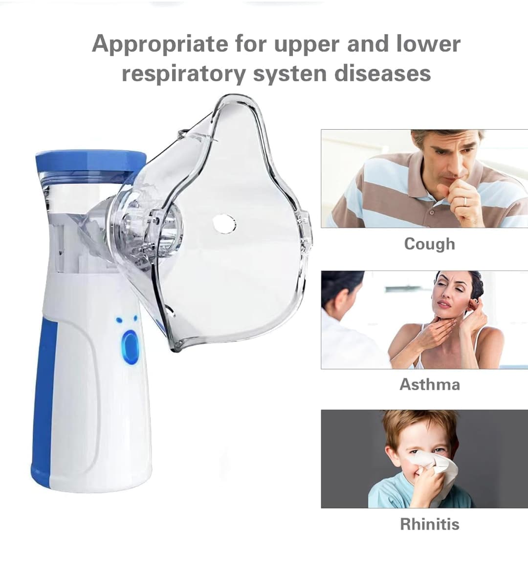 Mesh Portable Handheld Inhaler & Nebuliser Device for Adults & Children
