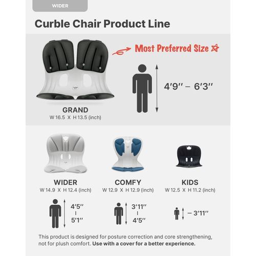 Ergonomic Curble Back Support Chair – Corrective Posture Seating Aid – Portable Lumbar Support for Office, Home & Car – Pressure-Relieving Orthopedic Backrest for Better Spine Alignment