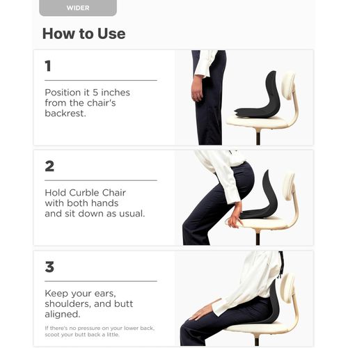 Ergonomic Curble Back Support Chair – Corrective Posture Seating Aid – Portable Lumbar Support for Office, Home & Car – Pressure-Relieving Orthopedic Backrest for Better Spine Alignment