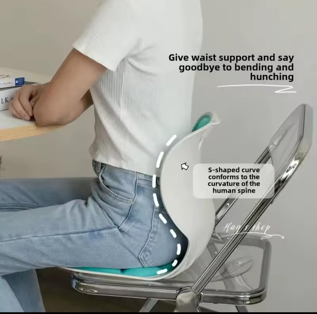 Ergonomic Curble Back Support Chair – Corrective Posture Seating Aid – Portable Lumbar Support for Office, Home & Car – Pressure-Relieving Orthopedic Backrest for Better Spine Alignment