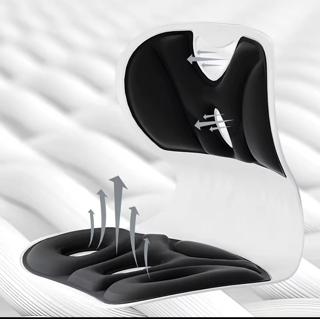 Ergonomic Curble Back Support Chair – Corrective Posture Seating Aid – Portable Lumbar Support for Office, Home & Car – Pressure-Relieving Orthopedic Backrest for Better Spine Alignment