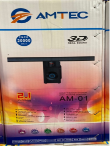 Amtec AM-01 2.1CH Soundbar With 3D Real sound Home Theater System  Extra Bass Sub Woofer Sound System Fm/Bt/Usb/Sd 20000w PMPO