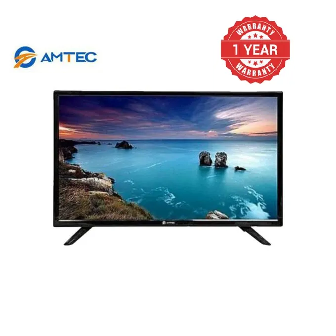 Amtec  24L12 24'' LED Digital Tv HD Display With AC/DC Power DVB-T2 Tuner and Multi-Port Connectivity With Inbuilt Decoder for Local Channels 1 Year Warranty