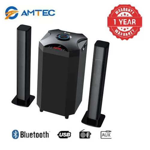Amtec AM-02 2.1CH Home Theatre Sub Woofer-Bluetooth/FM/USB Speaker System 12000W With Remote Control