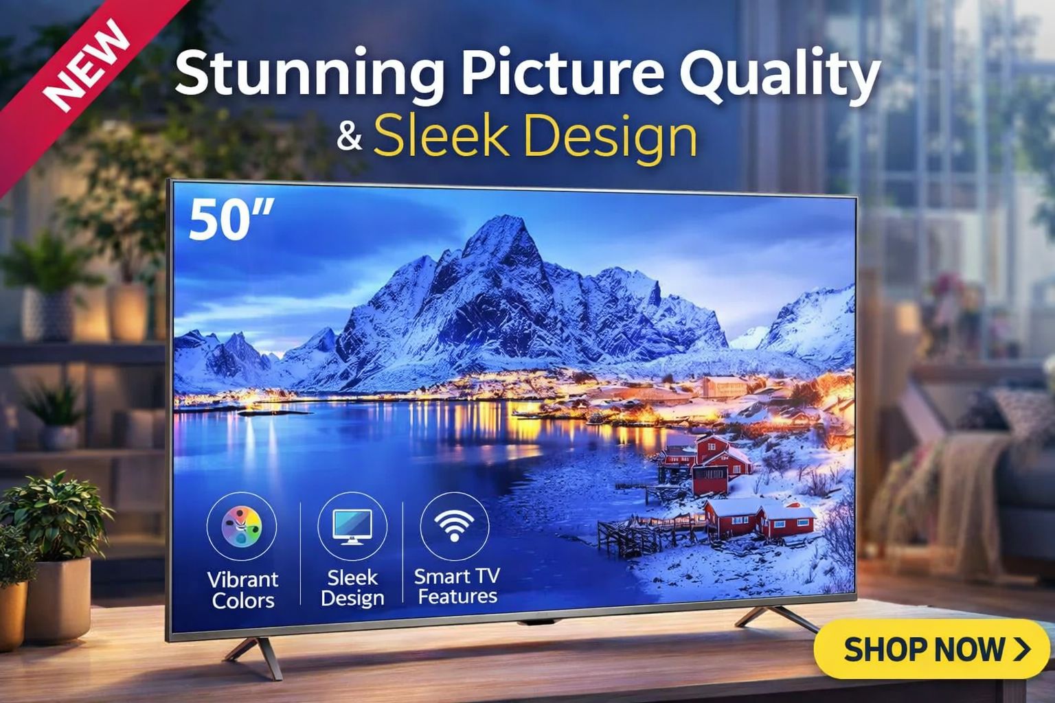 Amtec 50Q6 50" Smart TV Frameless 4K ULTRA HD With Inbuilt Decoder, Netflix, YouTube Black 1.5GB RAM 8GB ROM