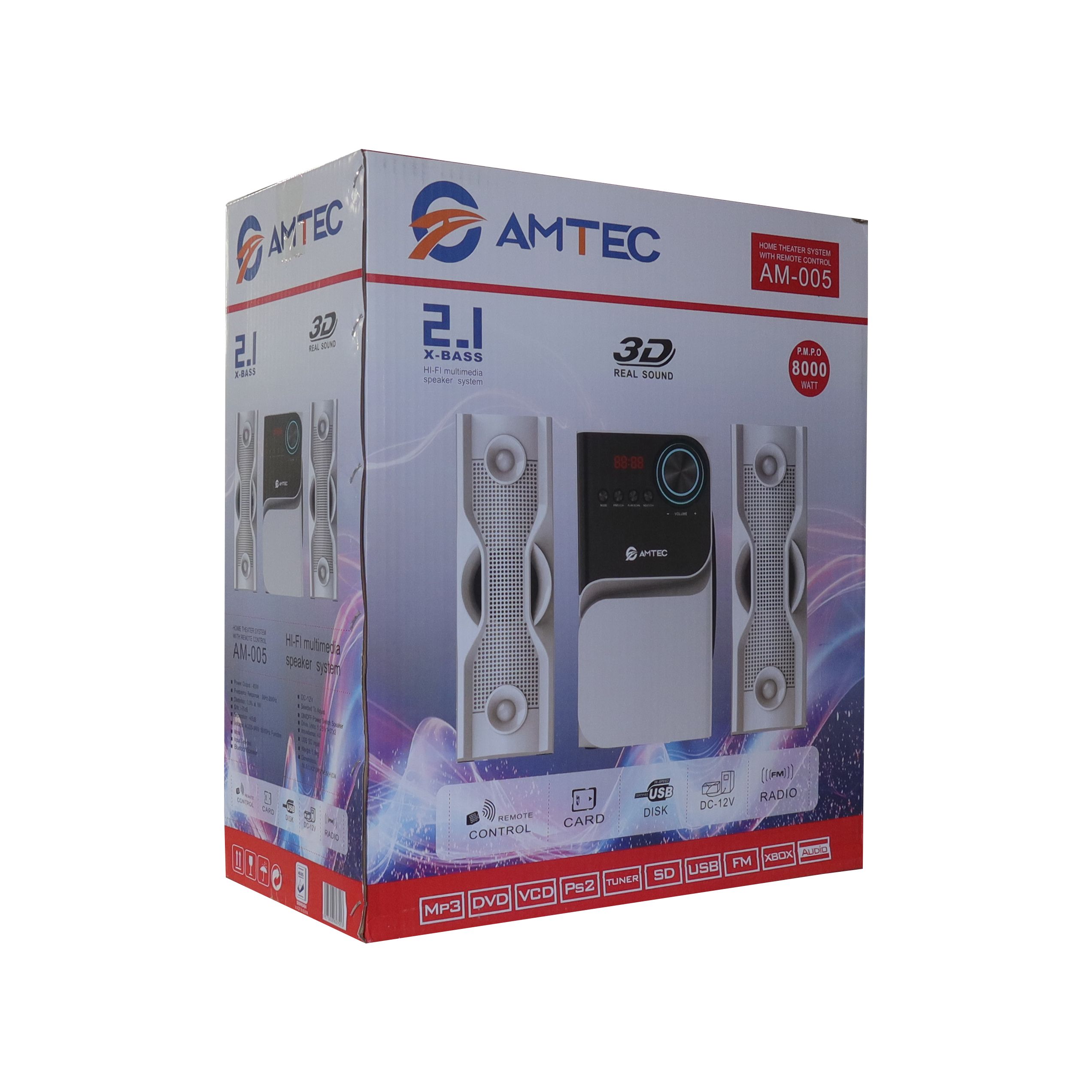 Amtec AM-005 2.1CH Bluetooth HIFI Speaker Subwoofer Sound Digital System 8000w Remote Control