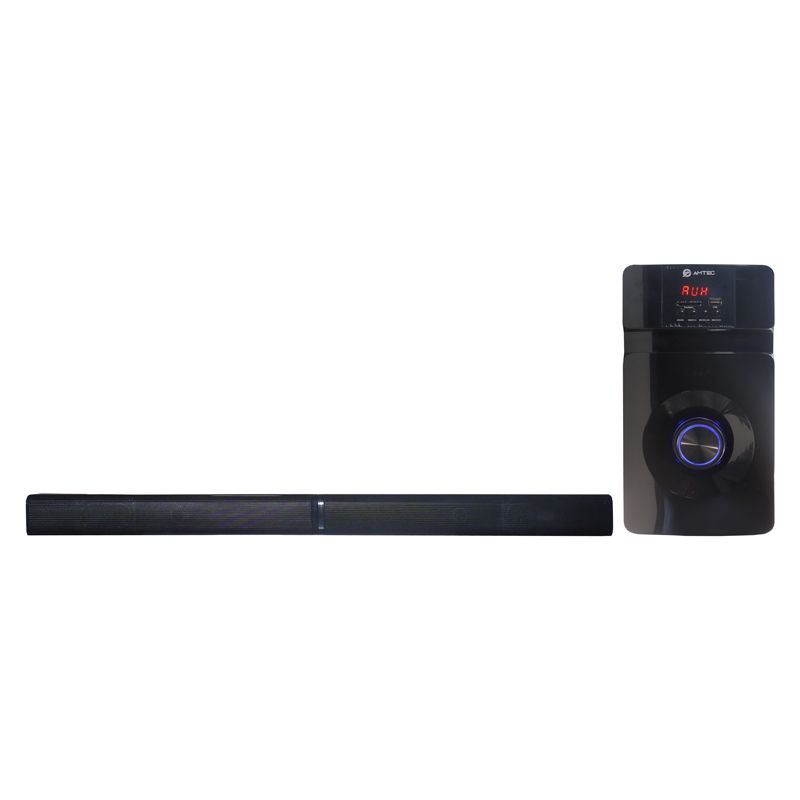 Amtec AM-01 2.1CH Soundbar With 3D Real sound Home Theater System  Extra Bass Sub Woofer Sound System Fm/Bt/Usb/Sd 20000w PMPO
