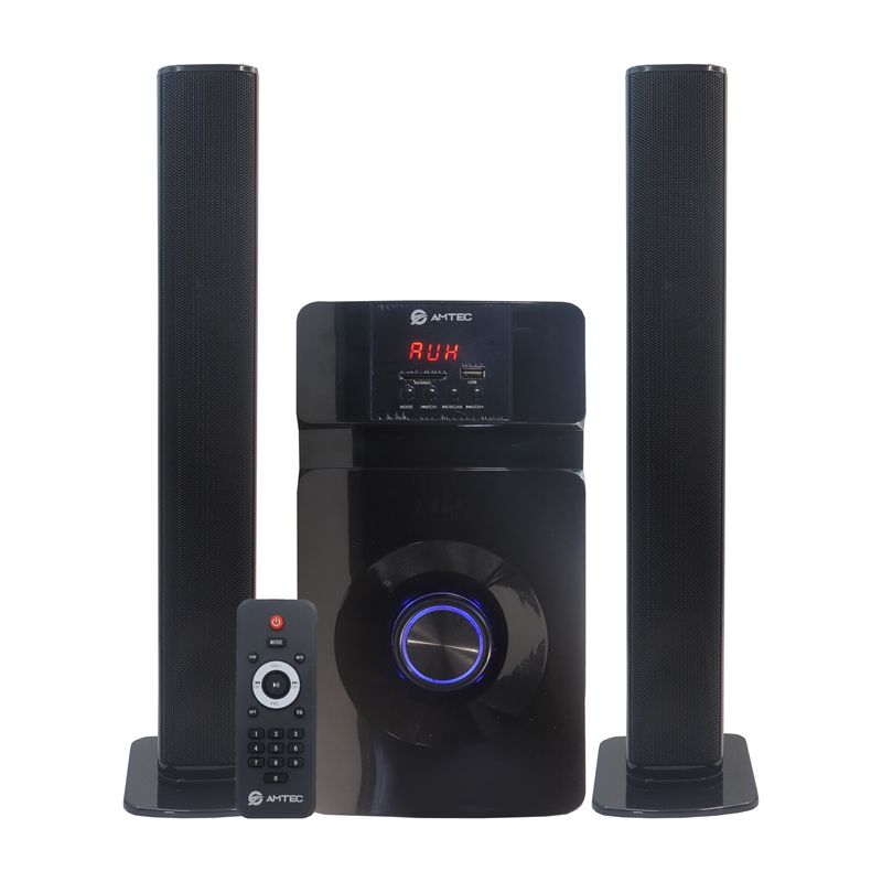Amtec AM-01 2.1CH Soundbar With 3D Real sound Home Theater System  Extra Bass Sub Woofer Sound System Fm/Bt/Usb/Sd 20000w PMPO