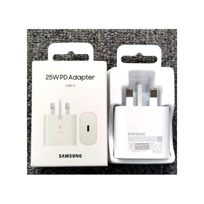 Samsung Super Fast 25W Type-C to C Charger Adapter (Head Only) – USB-C Wall Charger for Samsung Galaxy & USB-C Devices – Fast PD 3.0 Charging, Compact & Travel-Ready