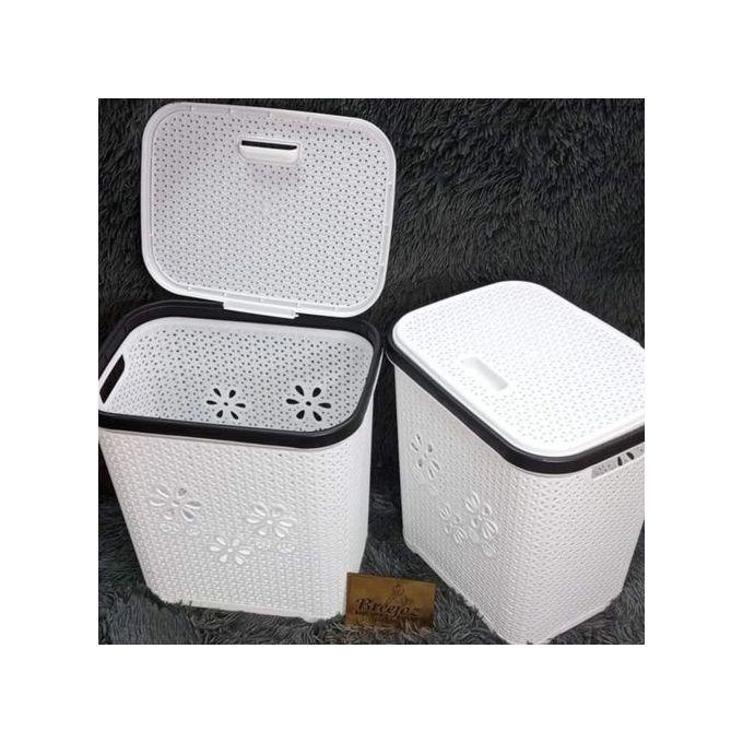 Plastic Laundry Basket With Lid – Durable Household Clothes Storage & Organiser, Easy Carry Handles, Waterproof & Large Capacity for Laundry, Bedroom, Bathroom