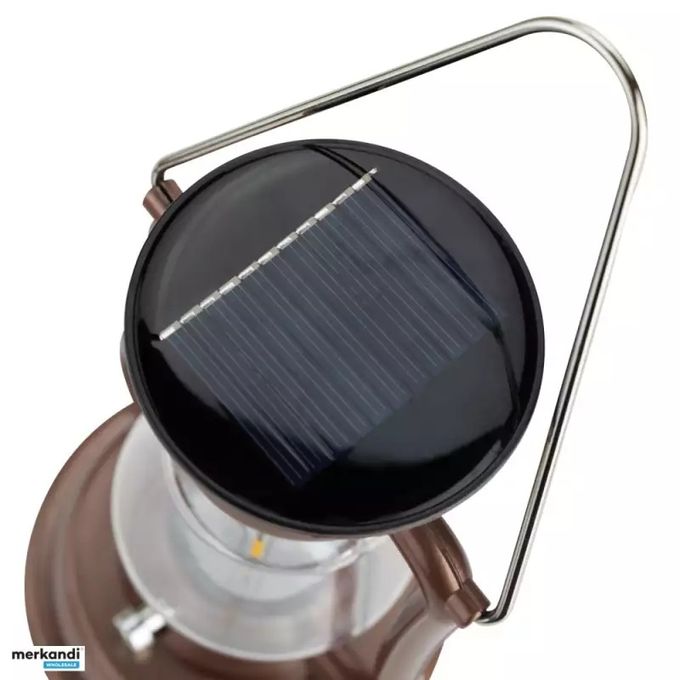 Retro Solar Lantern Camping Light – Rechargeable Solar & Hand Crank Lamp with USB/DC Charging – Portable Hanging LED Emergency Outdoor Light