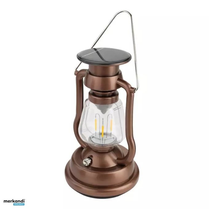 Retro Solar Lantern Camping Light – Rechargeable Solar & Hand Crank Lamp with USB/DC Charging – Portable Hanging LED Emergency Outdoor Light