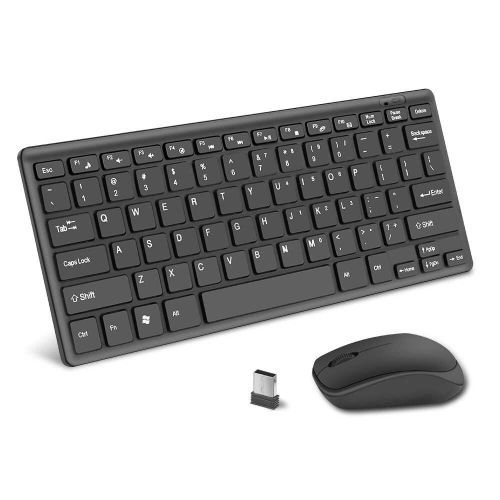 Wireless Keyboard and Mouse Compact Keyboard Mouse Combo, Small Quiet USB Laptop Keyboard Portable Mini Wireless Keyboard for Computer Window...