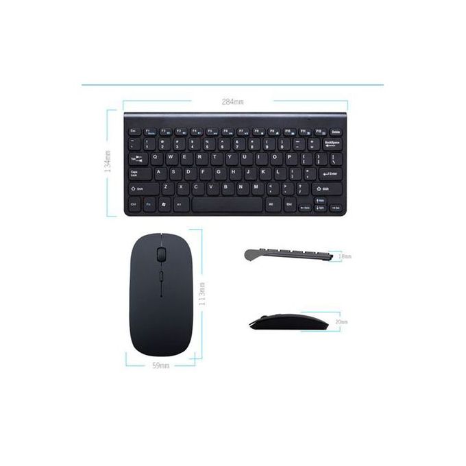 Wireless Keyboard and Mouse Compact Keyboard Mouse Combo, Small Quiet USB Laptop Keyboard Portable Mini Wireless Keyboard for Computer Window...