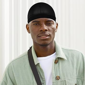 Wave Cap, Silk Stocking Wave Caps for 360 540 720 Waves, Silky Durag for Men, Soft Breathable Stain Caps Skullies Beanies Hats Shower Cap