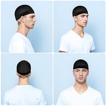Wave Cap, Silk Stocking Wave Caps for 360 540 720 Waves, Silky Durag for Men, Soft Breathable Stain Caps Skullies Beanies Hats Shower Cap