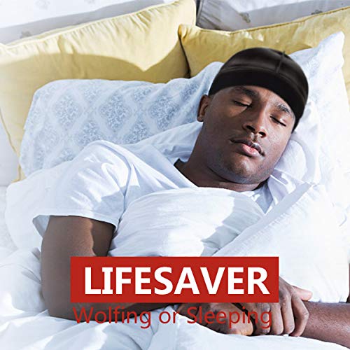 Wave Cap, Silk Stocking Wave Caps for 360 540 720 Waves, Silky Durag for Men, Soft Breathable Stain Caps Skullies Beanies Hats Shower Cap