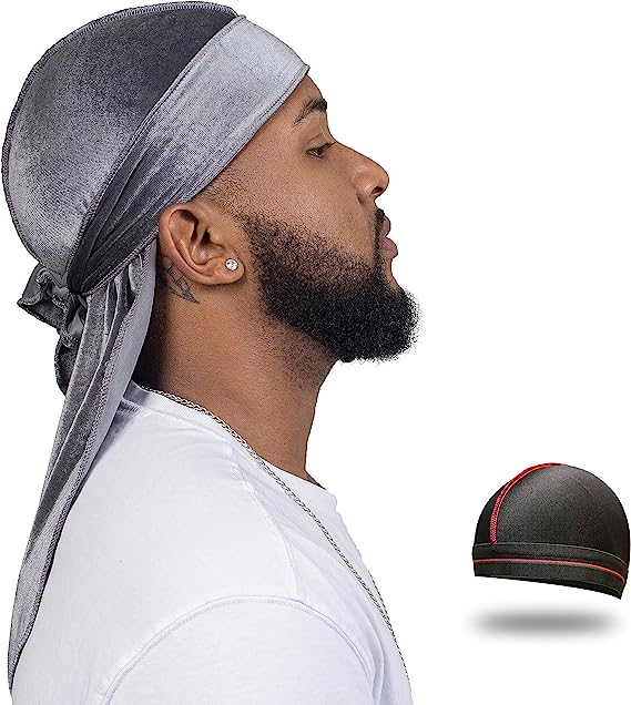 Velvet Durag for Men Wave Cap Velvet Dorag for Men Women 360 Wave