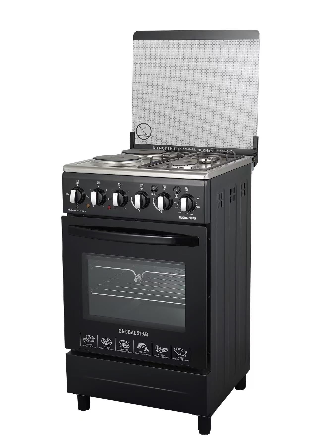 KZ650(2+2) Gas Cooker 2 Gas + 2 Electric Oven - Black
