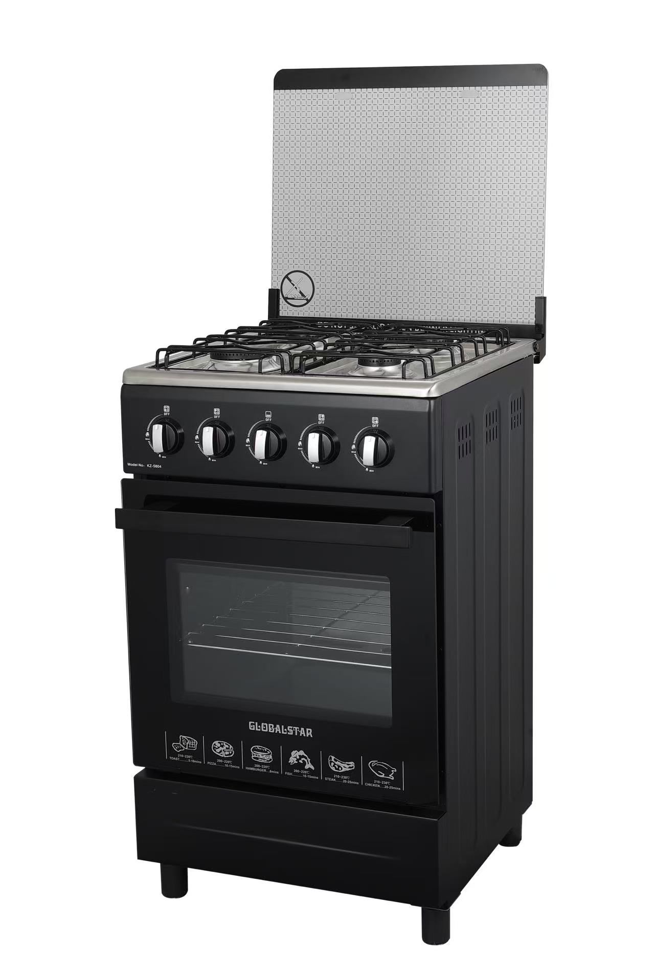 KZ650(2+2) Gas Cooker 2 Gas + 2 Electric Oven - Black