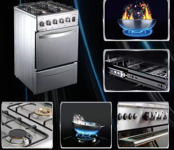 KZ650(2+2) Gas Cooker 2 Gas + 2 Electric Oven - Black