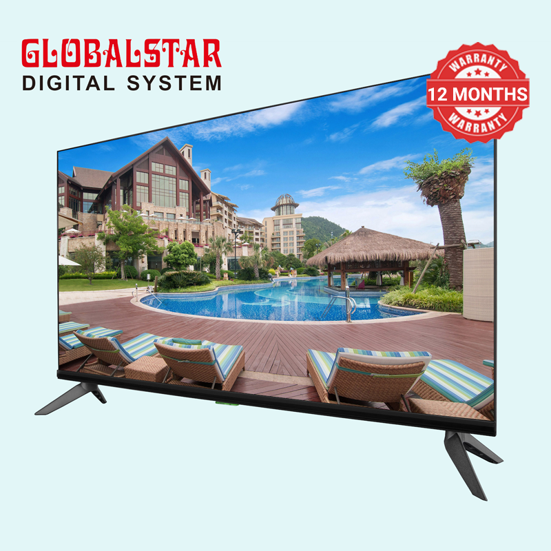 Global Star 32" Frameless Smart Android LED TV, HD 1366*768, Surround Sound, USB/HDMI/AV, 3D Noise Reduction, Energy-Saving