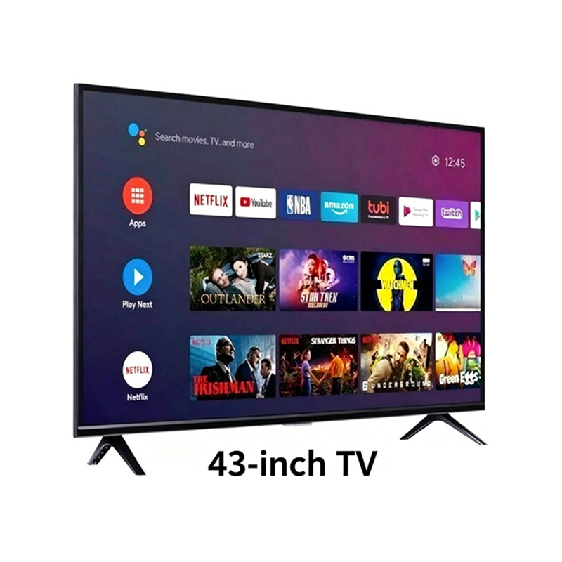 Globalstar 43" Frameless Smart Android LED TV – 1366×768 HD, Surround Sound, USB Recording, 3×HDMI, YouTube/Netflix – Energy Saving