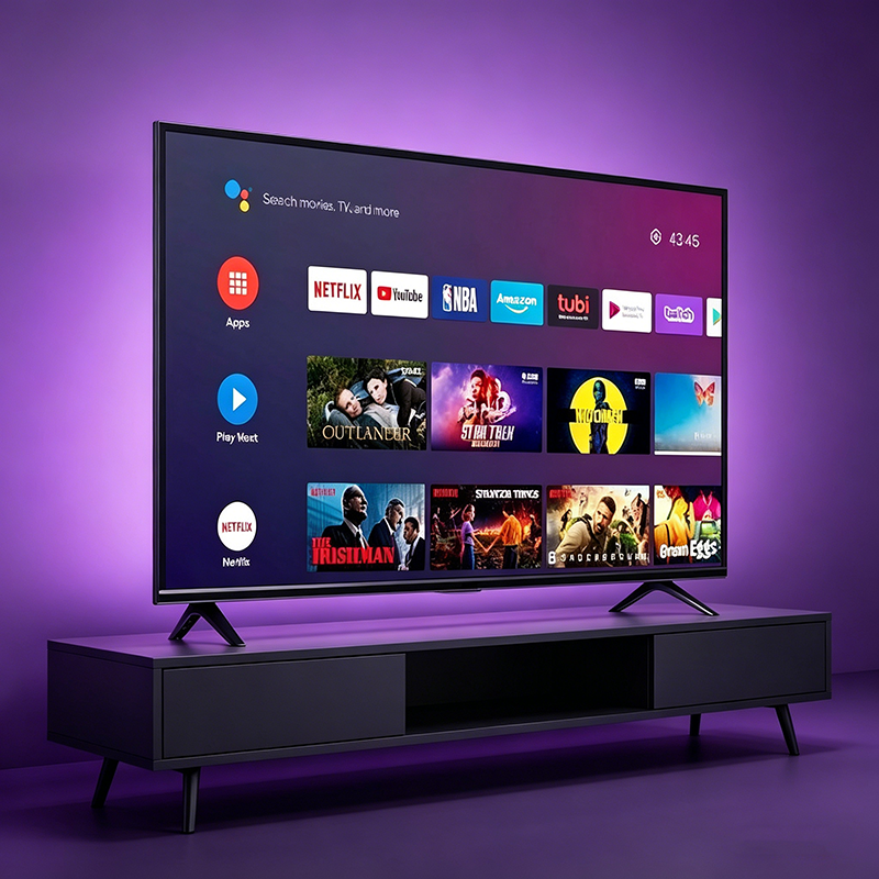 Globalstar 43" Frameless Smart Android LED TV – 1366×768 HD, Surround Sound, USB Recording, 3×HDMI, YouTube/Netflix – Energy Saving