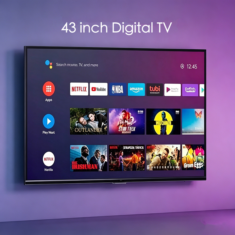 Globalstar 43" Frameless Full HD LED Digital TV – 1920×1080, Virtual Surround Sound Plus, Energy Star Certified, Ultra-Slim