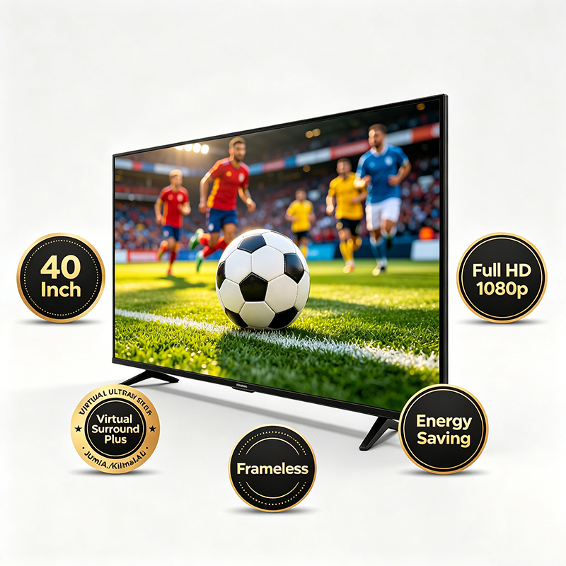 Globalstar 40" Frameless Full HD LED Digital TV – 1920×1080, Virtual Surround Sound Plus, Energy Star Certified, Ultra-Slim