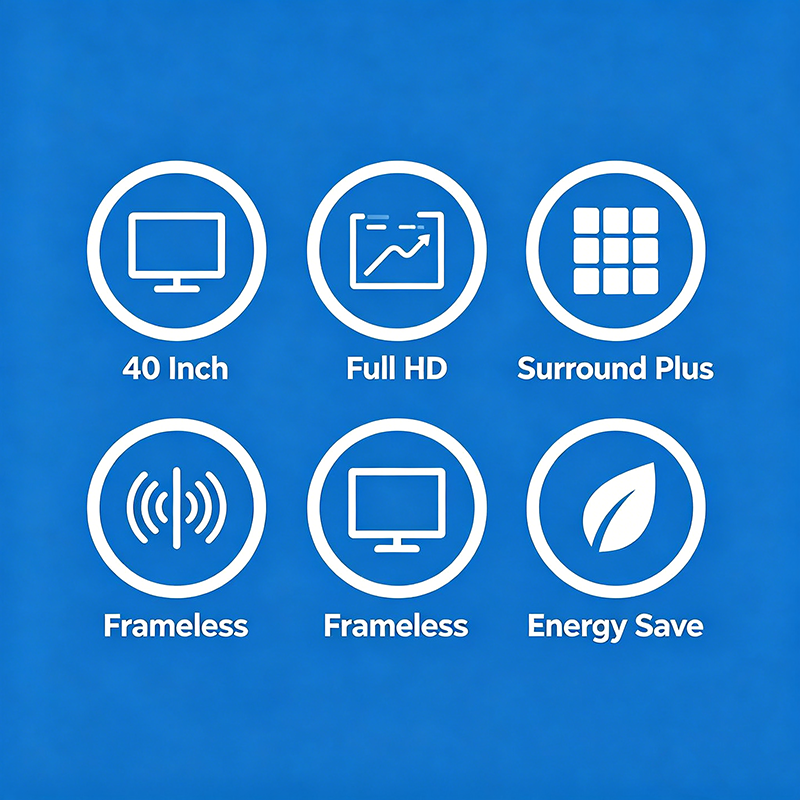 Globalstar 40" Frameless Full HD LED Digital TV – 1920×1080, Virtual Surround Sound Plus, Energy Star Certified, Ultra-Slim