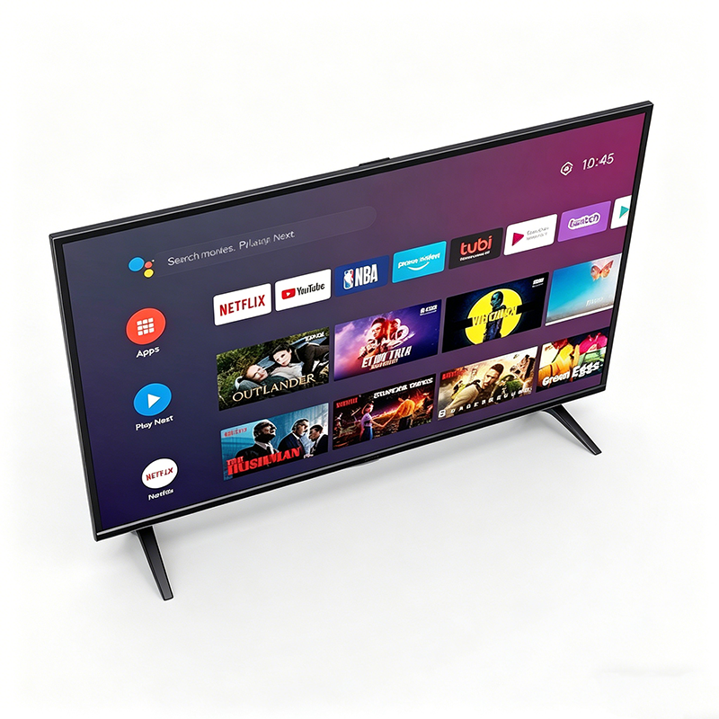 Globalstar 40" Frameless Smart Android HD LED TV – 1366×768, Surround Sound, USB Recording, 3×HDMI, YouTube/Netflix – Energy Saving GS-40UK64 - Black