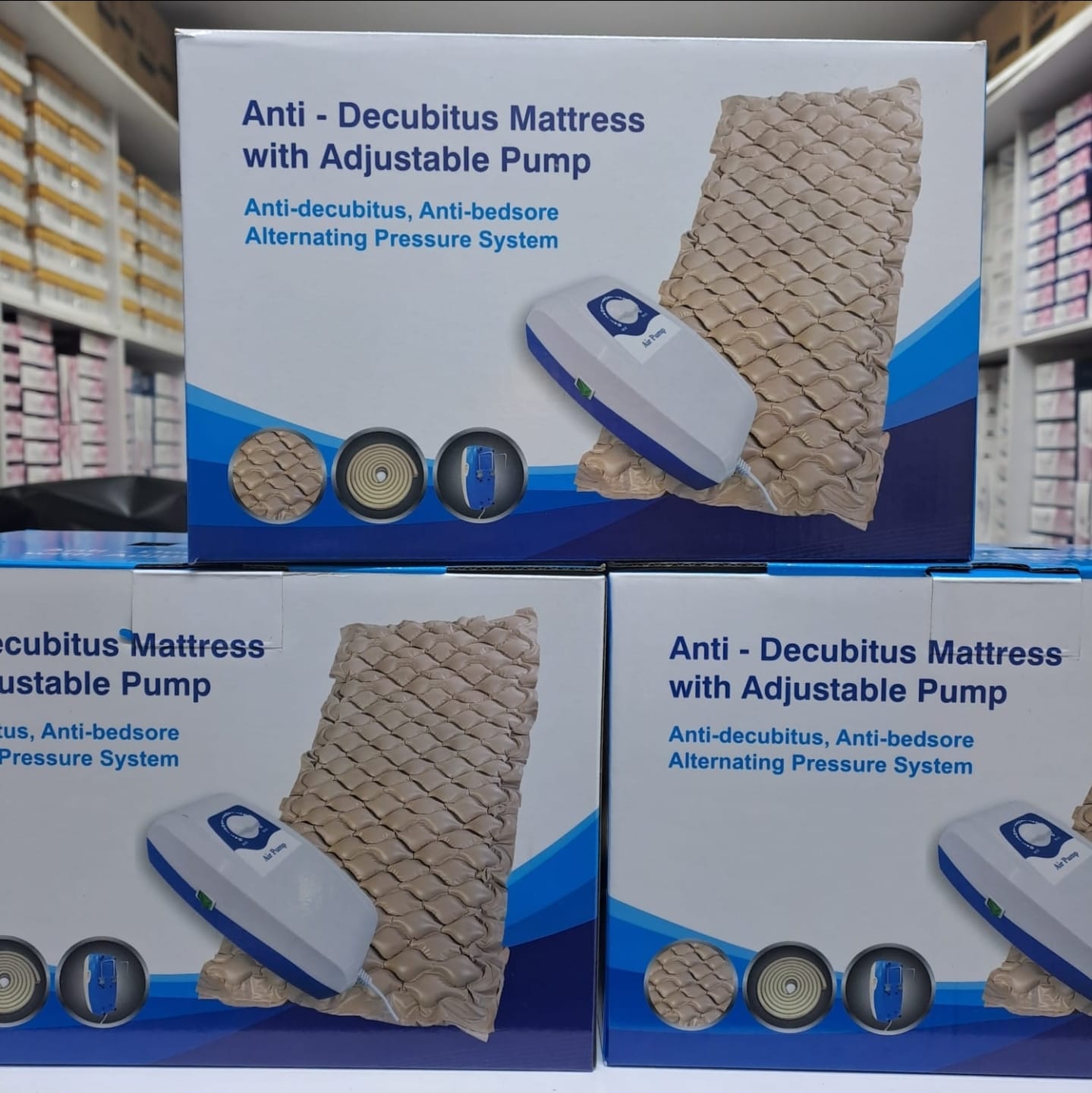 Medical Ripple Mattress with Air Pump for Bed Sores Prevention – Alternating Pressure Therapy Mattress for Elderly Care, Hospital, Clinic, Post-Surgery Recovery, Home Care, and Patient Comfort Support