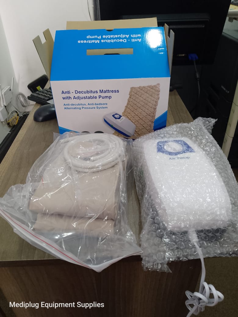 Medical Ripple Mattress with Air Pump for Bed Sores Prevention – Alternating Pressure Therapy Mattress for Elderly Care, Hospital, Clinic, Post-Surgery Recovery, Home Care, and Patient Comfort Support