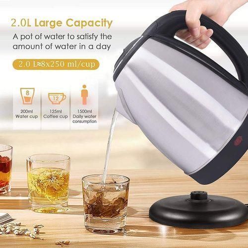 🚀 Efficiency at Home: 1500W Rapid Heating Stainless Steel Kettle 💨2 litres stainless steel ailyons kettle Durable stainless steel body.