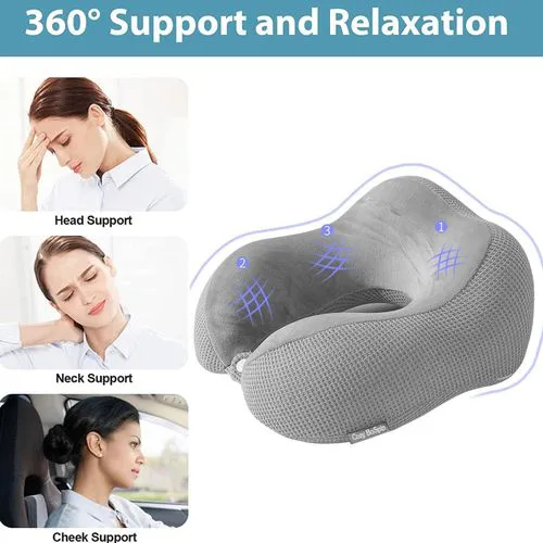 Travel Pillow - Neck Pillow for Traveling, Memory Foam Portable Support Pillow, Comfortable and Lightweight Quick Pack for Camping, Sleeping Rest Cushion.