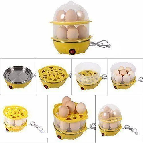 🥦 Not Just for Eggs – It's a Mini Steamer Too! 🥦Double Layer Egg Boiler Egg Vegetable/Corn Steamer