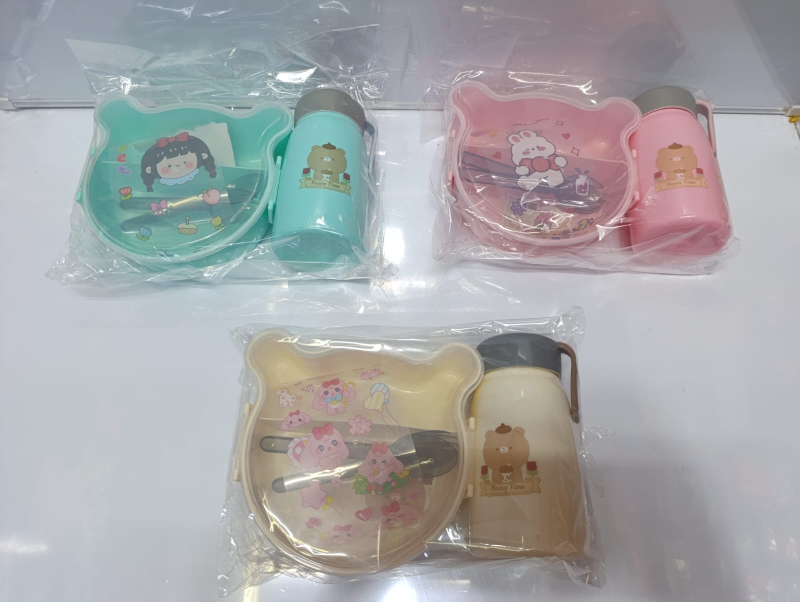 Kids Lunch Box & Water Bottle Set | With Spoon & Fork | School Meal Set