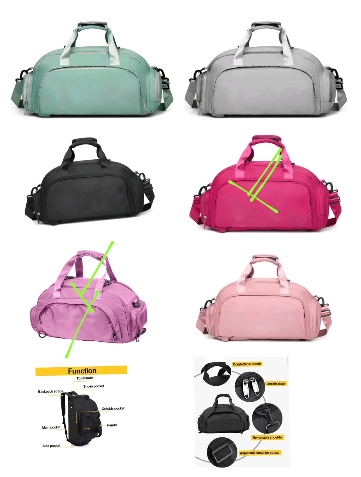 Fashion Waterproof Large Capacity Sports Duffle Bag – Gym, Travel & Fitness Backpack with Shoe Compartment