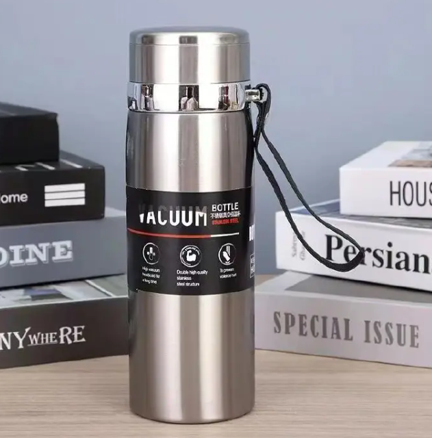 2-Layer Stainless Steel Vacuum Thermos Cup - Insulated Travel Mug, Leak-Proof Lid, Hot & Cold Beverage Flask for Coffee, Tea, and Water