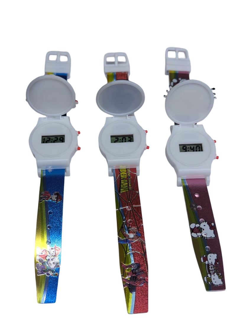 Kids Cartoon Digital Wrist Watch - 3D Character Design, LED Backlight Display, Water-Resistant & Adjustable Strap, Fun Timepiece for Boys and Girls