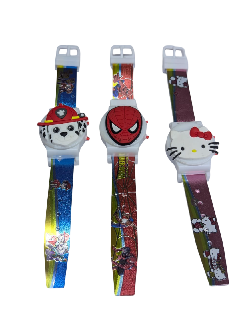Kids Cartoon Digital Wrist Watch - 3D Character Design, LED Backlight Display, Water-Resistant & Adjustable Strap, Fun Timepiece for Boys and Girls