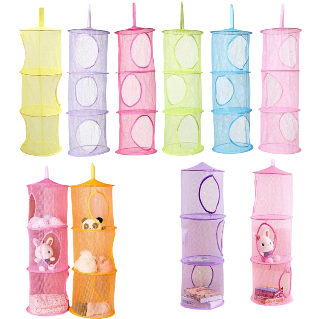 Toys, Socks & Panties Storage Net Barrel Organizer – Hanging Mesh Laundry Organizer for Kids’ Toys, Underwear, Accessories & Small Items, Space-Saving & Durable