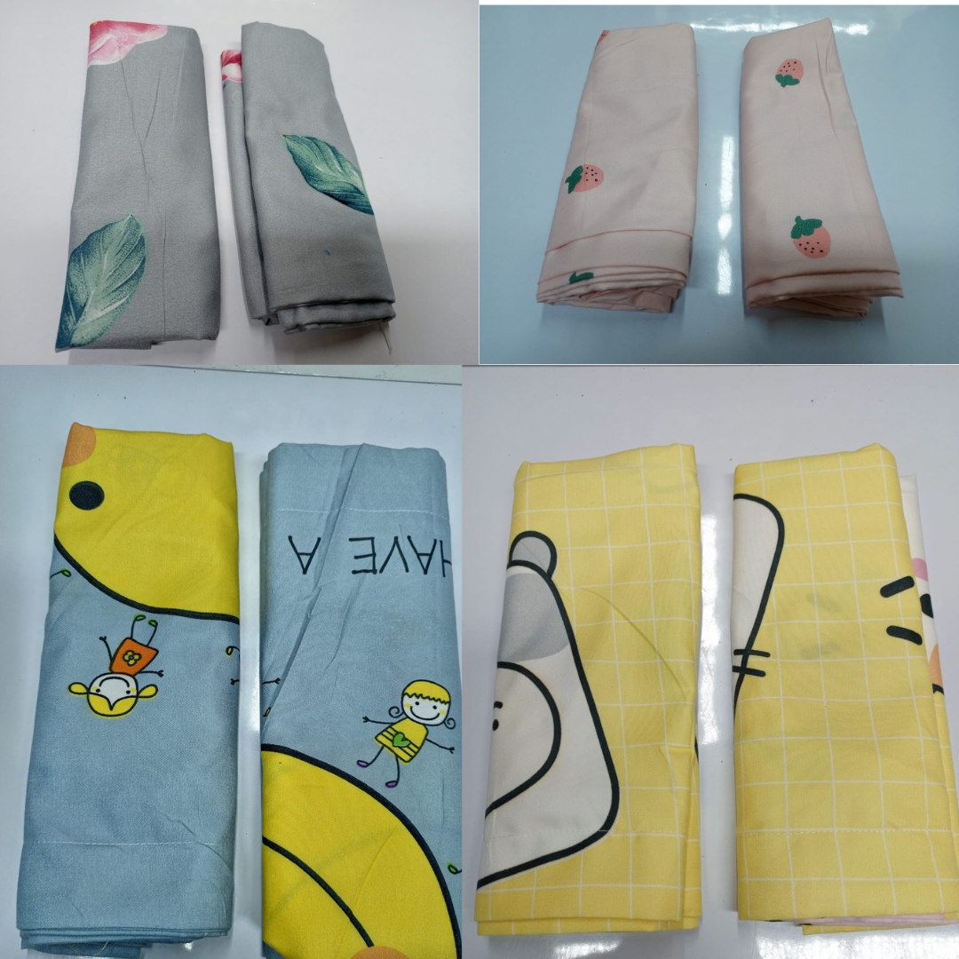 Bed Pillow Cases Set – 1 Pair (2 Pieces) Soft Breathable Cotton Pillow Protectors Standard Size Pillow Covers for Home & Hotel