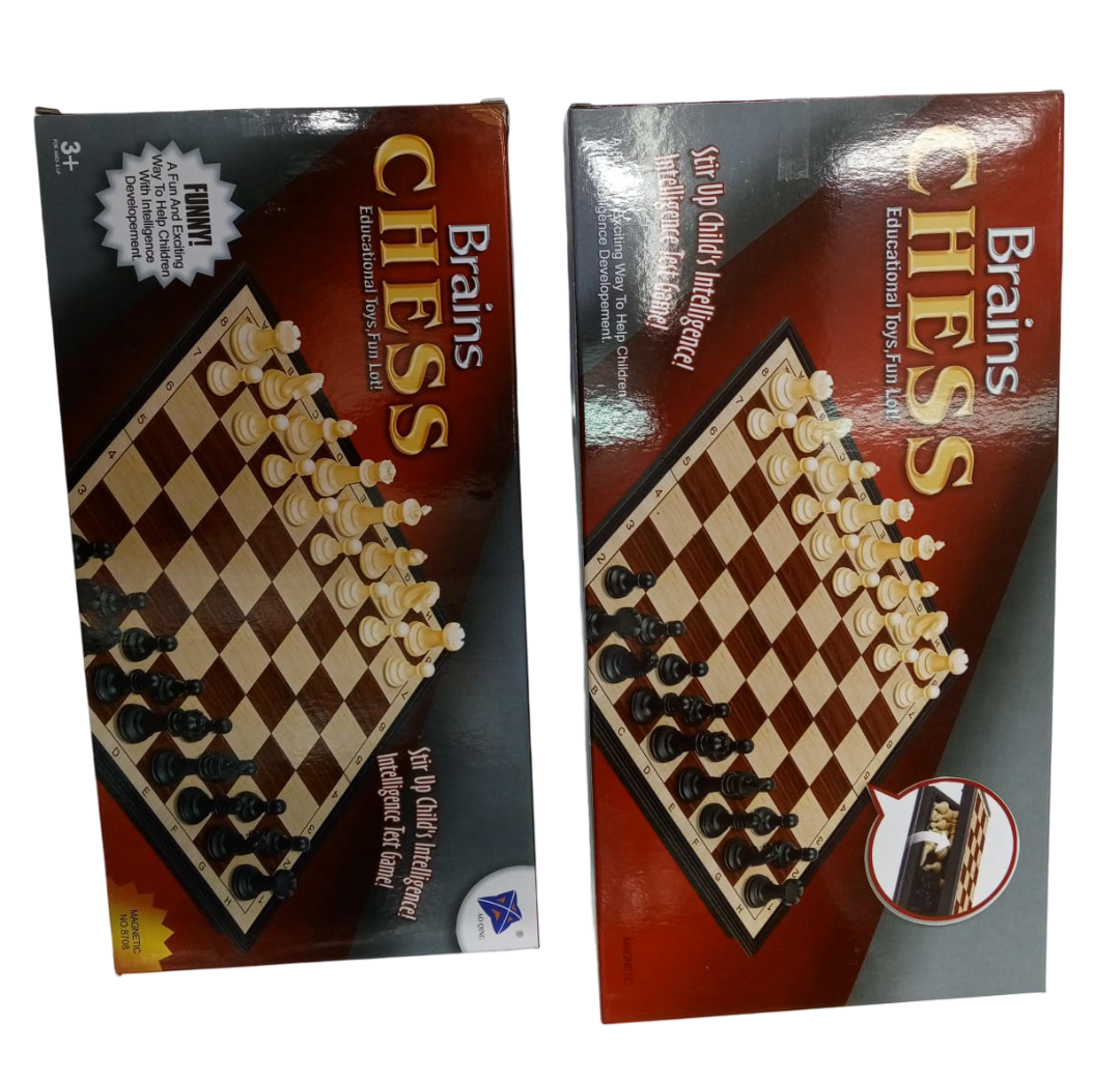 Brain Chess – Magnetic Travel Chess Set with Folding Board & Storage, Educational Strategy Game for Kids & Adults, Compact for On‑the‑Go Play