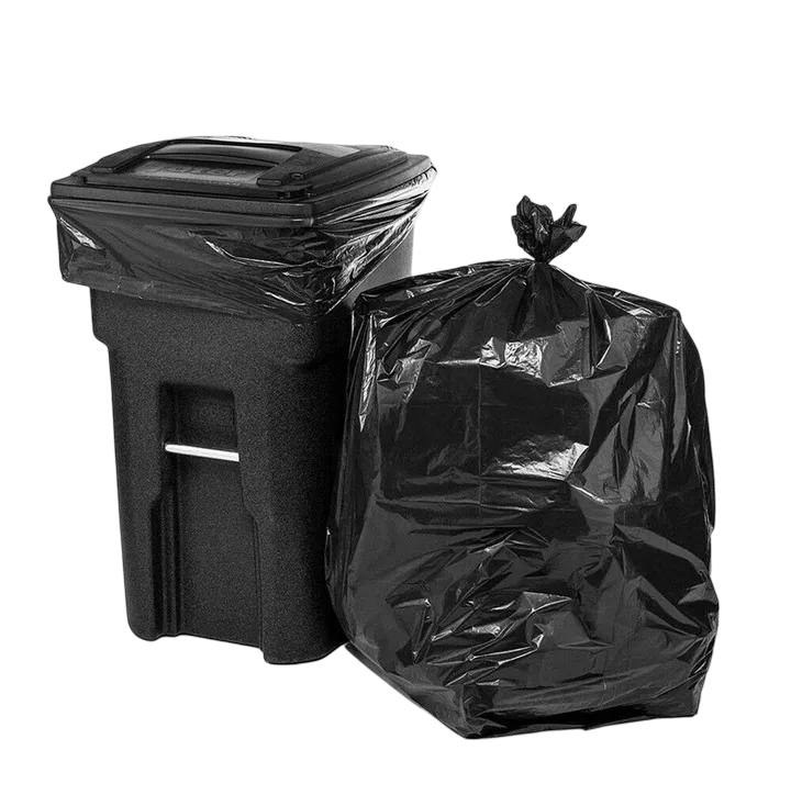 50Pcs Large Size Black Garbage Bags – Heavy‑Duty PE Trash Bags 60x80cm (23.6" x 31.4"), Extra Strong & Leak‑Resistant for Workshops, Yards & Large Bins