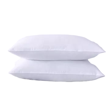 White Compressed Fibre Bed Pillows (1000g) – Soft, Lightweight & Long‑Lasting Support, Hypoallergenic, Pair of Pillows for Side, Back & Stomach Sleepers