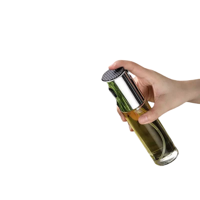 100ml Glass Oil Spray Bottle – Food‑Safe Misting Dispenser for Cooking Oil, Vinegar & Sauces, Stainless Steel Pump, for Air Fryer, Baking, Salads & Grilling