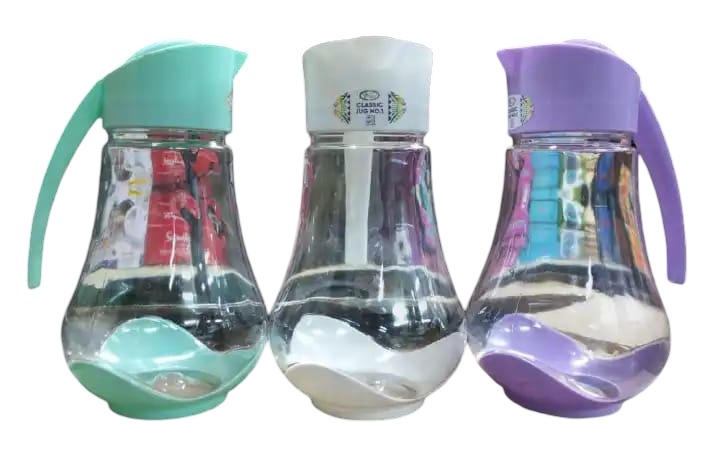 Transparent Water & Juice Jug Elegant Glass-Like Plastic Pitcher for Dining Table Serving, Restaurant Use & Home Entertaining